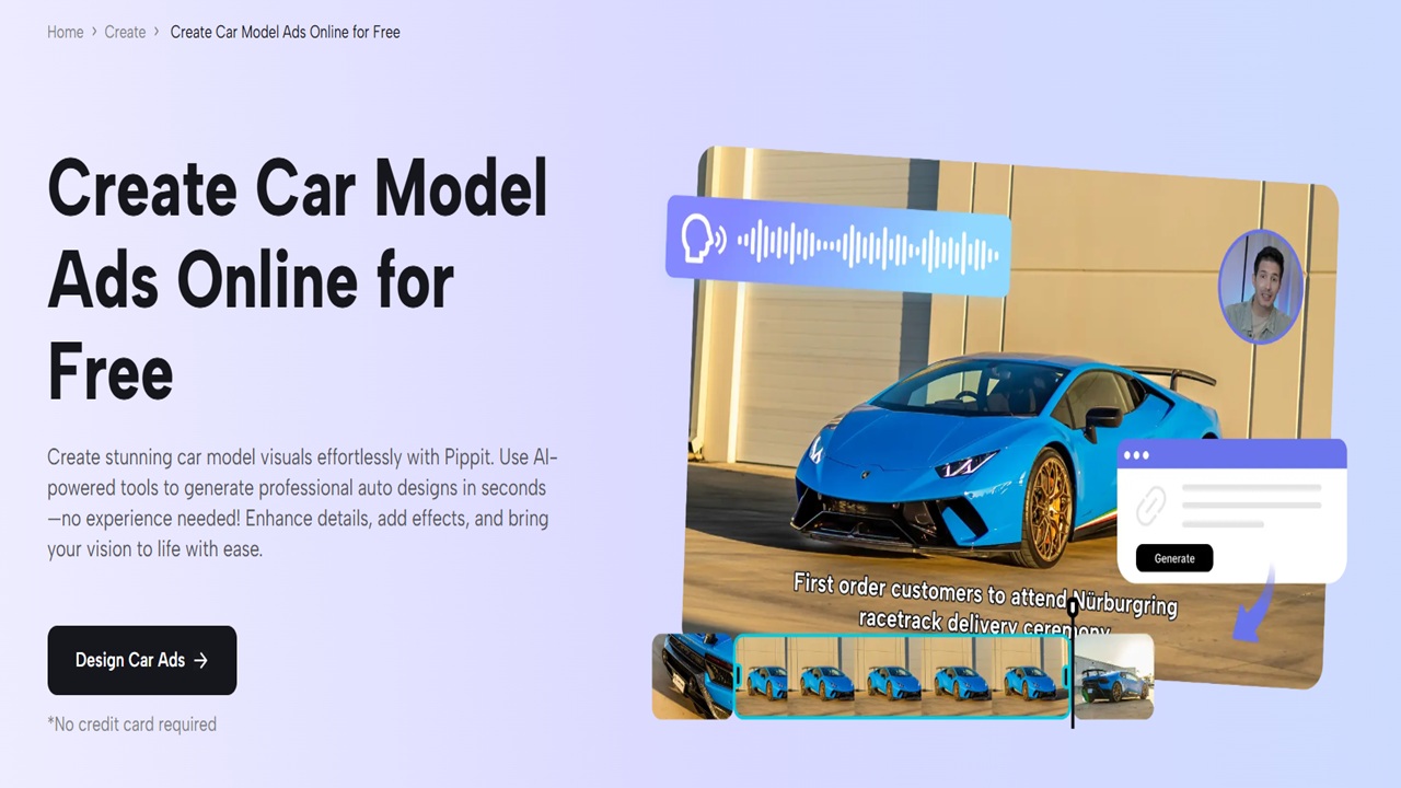 Use of Cinematic Car Model Ads Templates Available: Pippit by CapCut